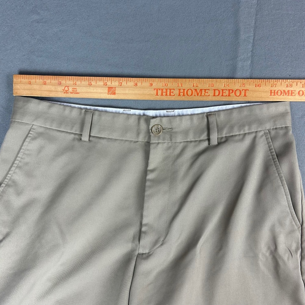 Greg Norman for Tasso Elba Golf Shorts Men 34 Tan Performance Flat Front Khaki - Picture 5 of 10